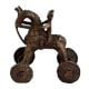 Brass Horse and Rider on Wheels East Indian Temple Toy