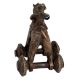 Brass Primitive Temple Toy Of Rider On Big Wheels