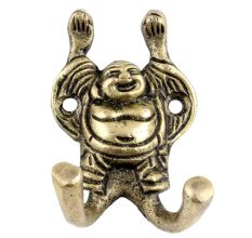 Brass Laughing Buddha Twin Wall Hook