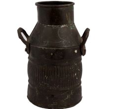 Old Traditional Brass Milk Can Style Vase Or Jug