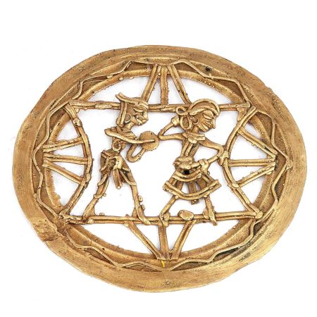 Intricately Designed Tribal Brass Wall Art