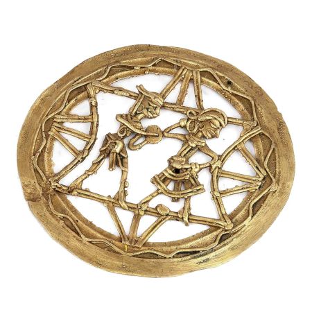 Intricately Designed Tribal Brass Wall Art