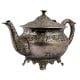 Ornate Brass Short Tea Or Coffee Pot With Stout In Silver polish