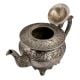 Ornate Brass Short Tea Or Coffee Pot With Stout In Silver polish