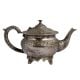 Ornate Brass Short Tea Or Coffee Pot With Stout In Silver polish