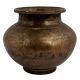 Brass Holy Water Pot With Carved Floral Design