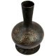 Black Brass Vase With Palm Tree And Mountains Design