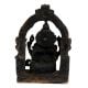Black Brass Sitting Ganesha Statue With Prabhavali