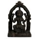 Black Brass Goddess Laxmi Statue On Chowki And Prabhavali