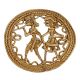 Brass Tribal Couple Round Wall Art With Tribal Design