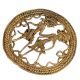 Round Brass Dhokra Wall Art Of Tribal Dancing Couple