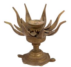 Brass Lotus Flower Rotating Candle Holder