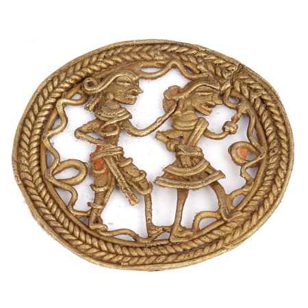 Handmade Brass Dhokra Wall Art Village Couple