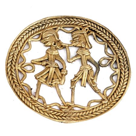 Brass Dhokra Wall Art Of Tribal Dancing Couple