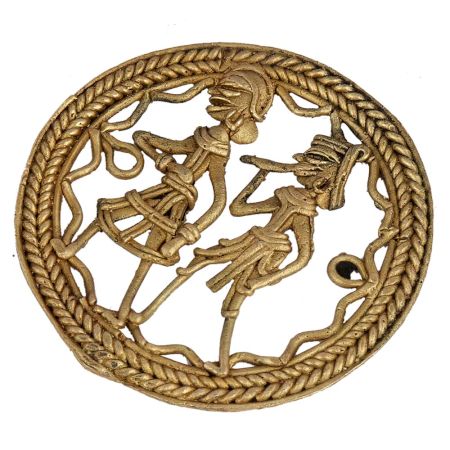 Engraved Kashmiri Copper Plate Wall Hanging