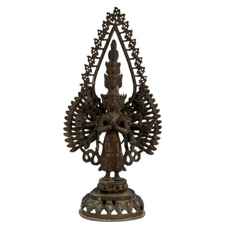 Handmade Brass Statue Of Eleven-Headed Avalokiteshvara