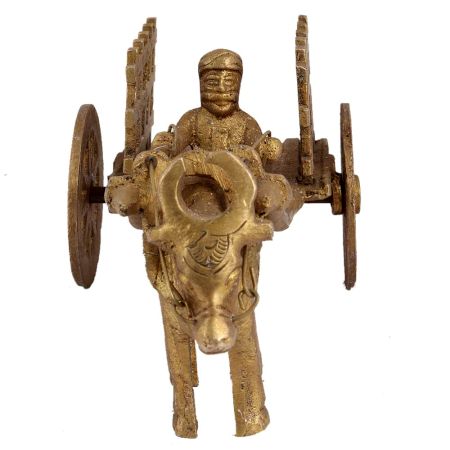 Brass Open Bullock Cart Home Decoration Showpiece