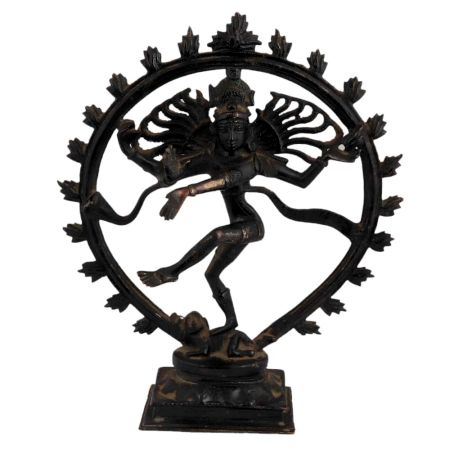 Black Brass Nataraja Lord Dancing Shiva Statue Showpiece