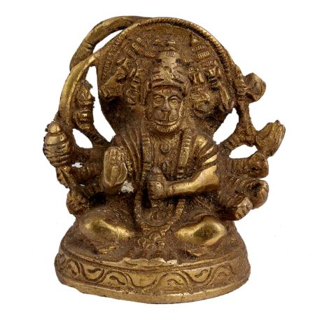 Brass Panchmukhi Lord Hanuman Statue For Worship