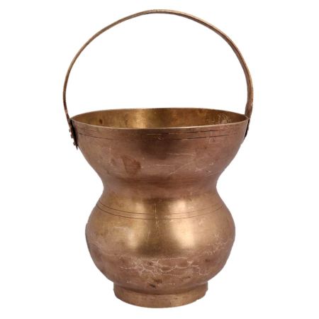 Traditional Brass Kamandle With Handle For Worship