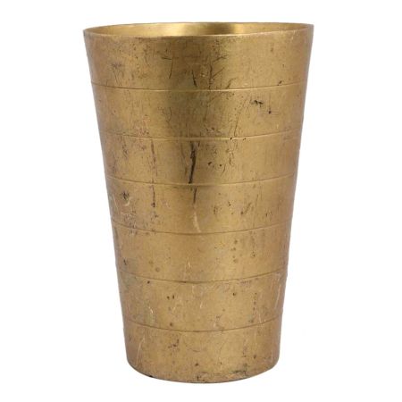 Handcrafted Brass Segmented Design Punjabi Lassi Glass Cup