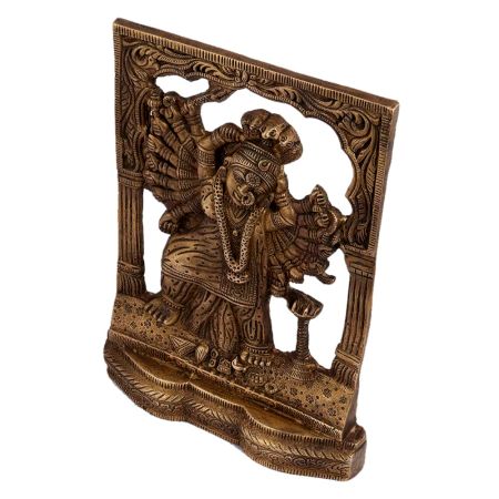 Brass Goddess Laxmi Statue 18 Hands Cobra Head Decorative Prabhavali