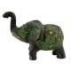 Brass Elephant Statue Carved With Detailed Engravings In Patina Finish