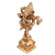 Brass Dancing Ganesha Statue In Golden Finish