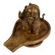 Brass Three Shiva Faces Shivling Worship Statue