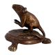 Brass Lord Ganeshaâ€™s Mouse Statue On Stool