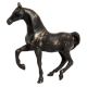 Brass Galloping Horse Statue In Black Finish