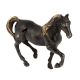 Brass Galloping Horse Statue In Black Finish