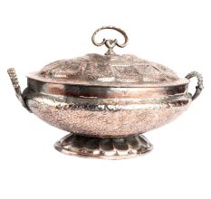 Kashmiri Copper Rice Bowl With Lid And Handles