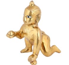 Brass Ladoo Gopal Statue Or Krishna As a Child Statue