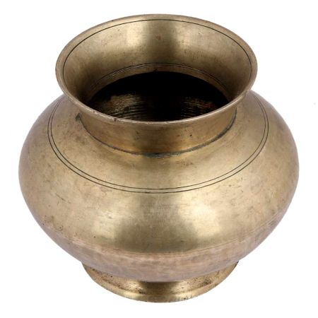 Golden Brass Water Pot For Home And Temple Worship