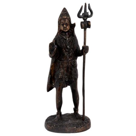 Brass Shiva Statue With Trishul Office Home Gift