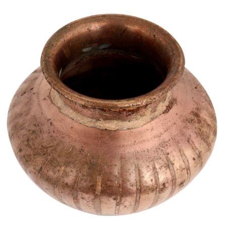 Copper Fluted Design Holy Water Pot