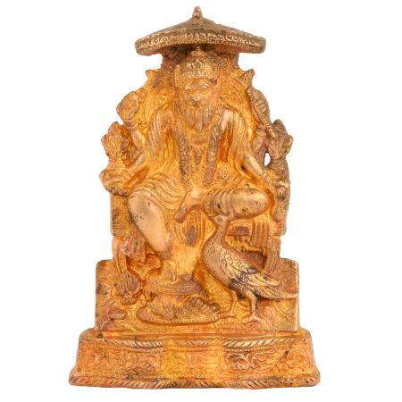 Brass Indian God With Peacock For Home Worship