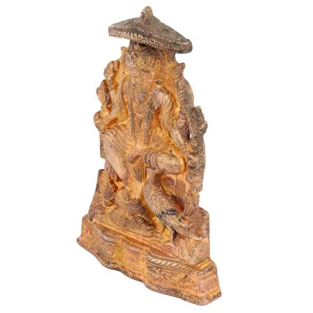 Brass Indian God With Peacock For Home Worship