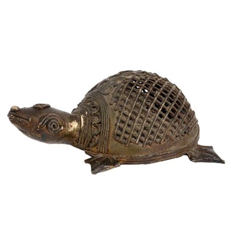 Brass Tribal Turtle Tortoise Statue