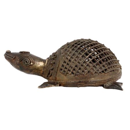 Brass Tribal Turtle Tortoise Statue