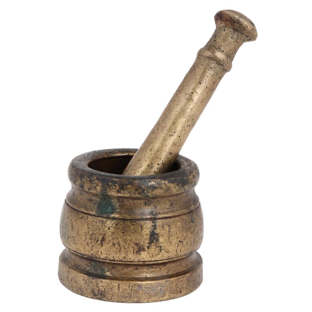 Brass Mortar And Pestle Set For Indian Kitchen