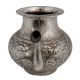 Brass Engraved Floral Design Water Pot With Spout With Silver Polish