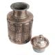 Etched Copper Jar Repouse Floral Motifs Lidded Canister