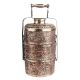 Copper Repousse Floral Motifs Vines Three Tier Lunch Box