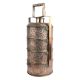 Embossed Copper Lunch Box Floral Motif Design 4 Tier Food Container