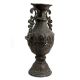 Black Brass Urn Shaped Vase With Decorative Handles