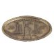 Brass Oval Tray Engraved Statue Of Liberty For Art Lovers