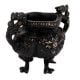 Brass Chinese Design Planter Burner Pot In Black Polish