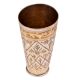 Embossed Leaf Design Brass Punjabi Lassi Glass